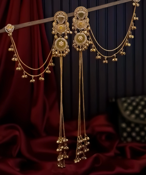 Premium Kashmiri Matte Polish Ghungroo Earrings