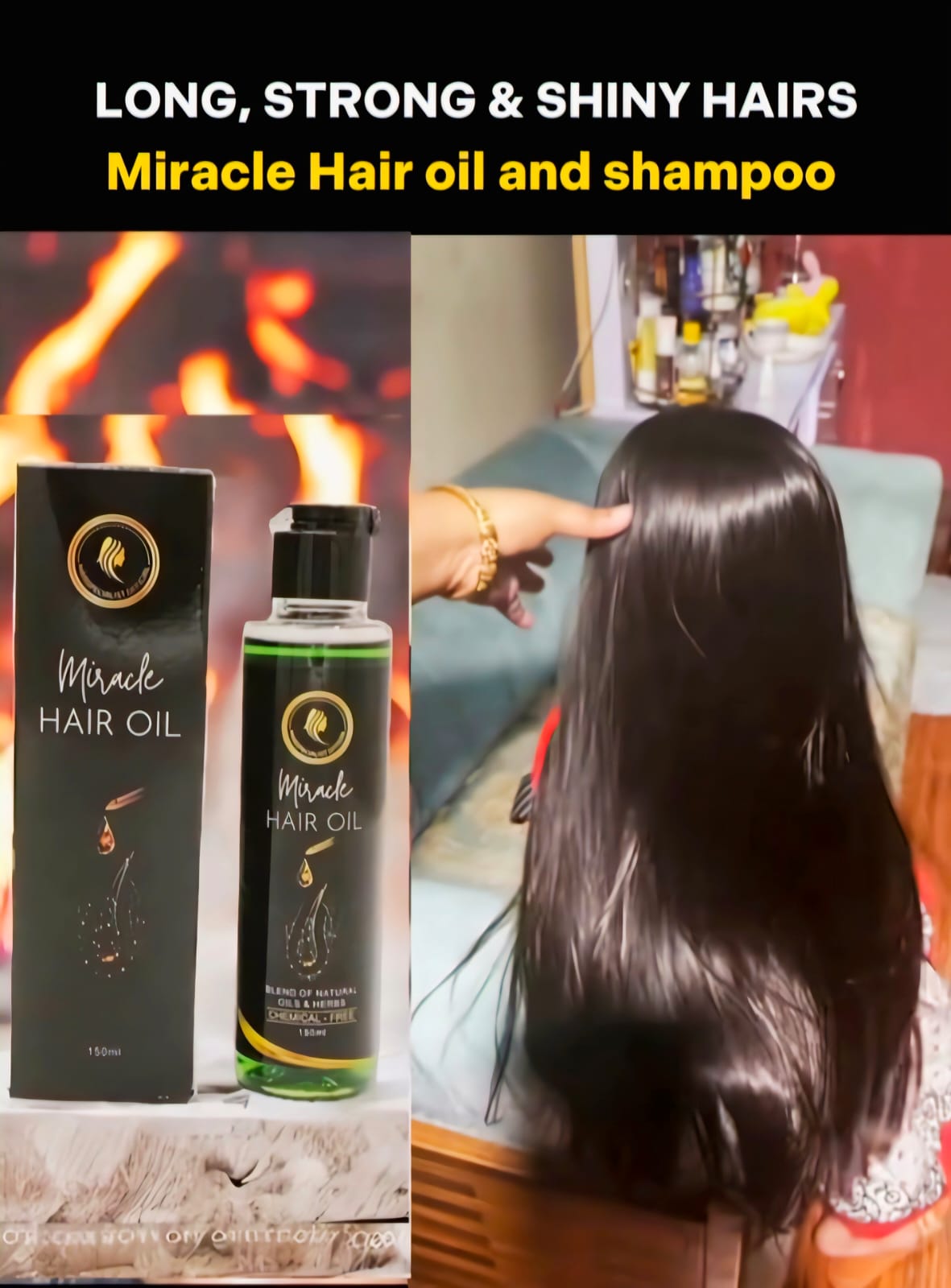 Miracle Hair Oil | 100% Organic & Chemical-Free Hair Growth Oil